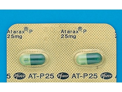Atarax-P capsules 25 mg (hydroxyzine pamoate, Vistaril)